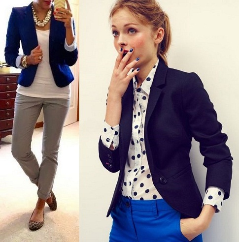Marineblå Trendy Blazer Kvinder
