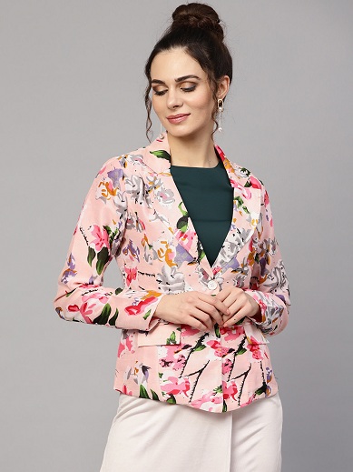 Blomstret blazer til kvinder