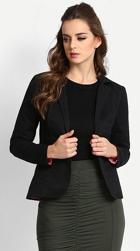 Casual blazer til kvinder i sort
