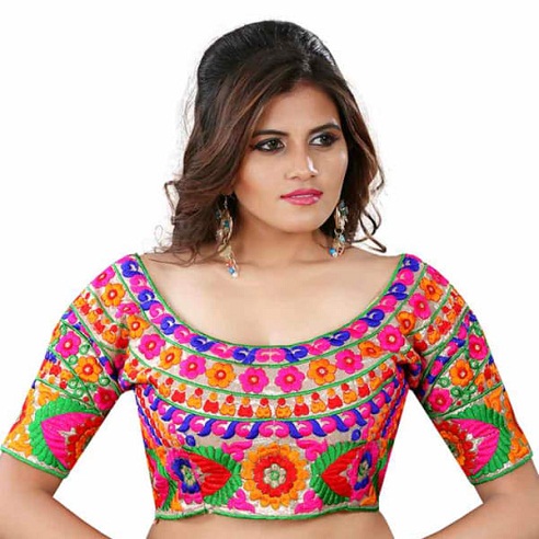 Readymade farverig Saree -bluse