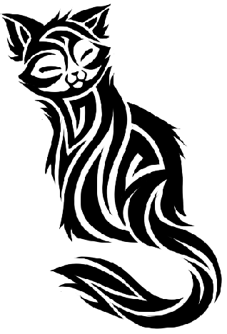 Tribal Cat Animal Tattoo Design