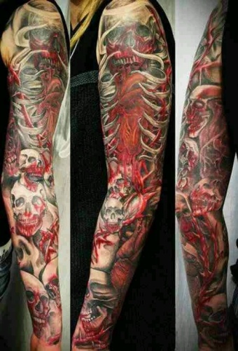 Heart Skull fuldærmede tatoveringer til kvinder