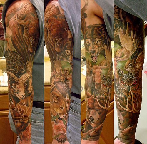 Animal Full Sleeve Tattoo