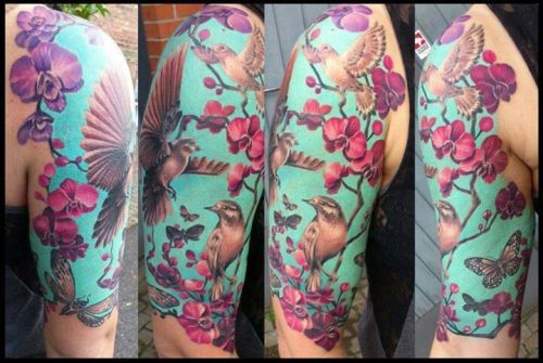 Fugle fuldærmet tatovering