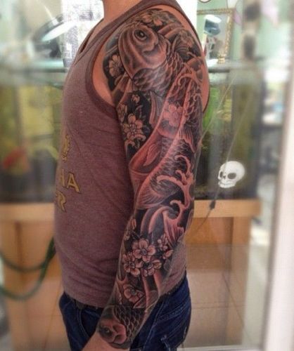 Dragon, Koi og Peony