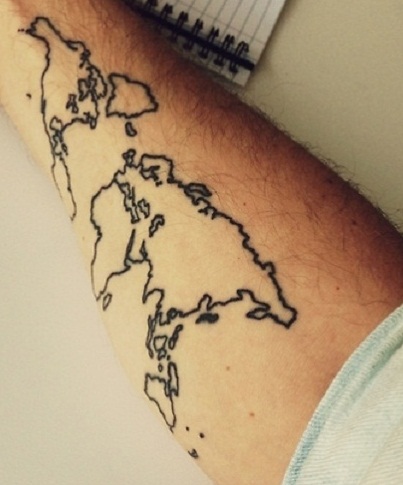 Kéz Tetoválások Országtérképekkel