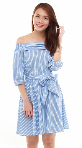 Off Váll Cotton Frock