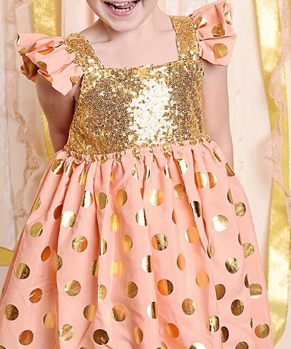 Gold Dot Cotton Frock