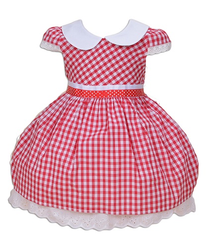 Rød Check Cotton Frock