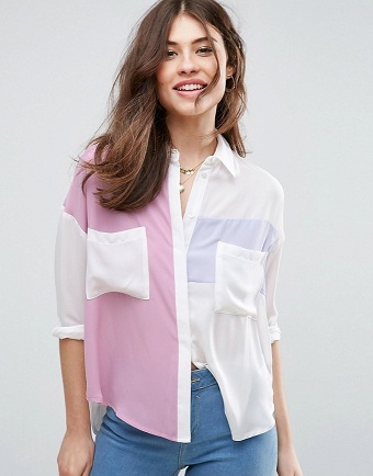 Rózsaszín és fehér női ing