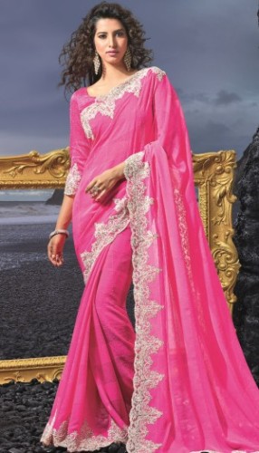 Fancy Sarees-Bollywood Pink Saree 12