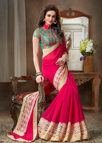 Fancy Saree teljes nyakú blúzokhoz 16