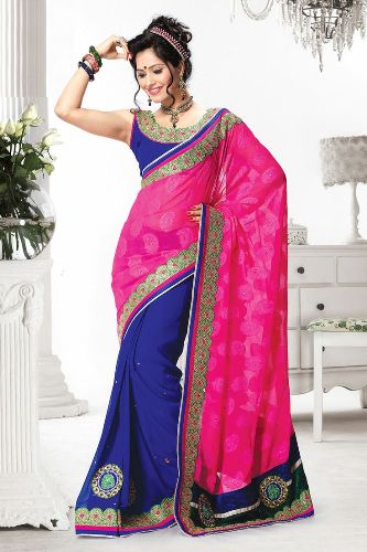 Fancy Sarees-csábító rózsaszín Fancy Saree 22