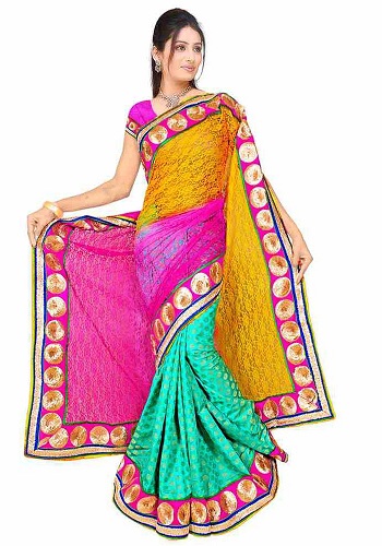 The Colorful Fancy Saree