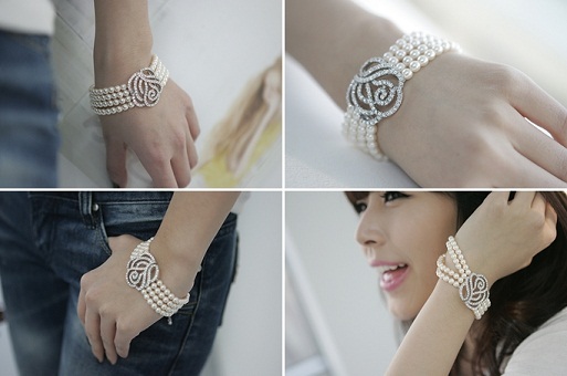 Kvinder armbånd design - diamanter og perler armbånd