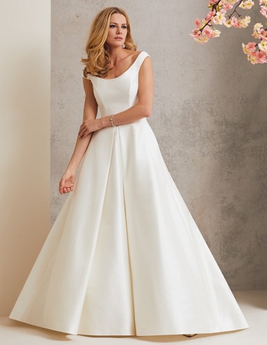 Hvid lang designer kjole