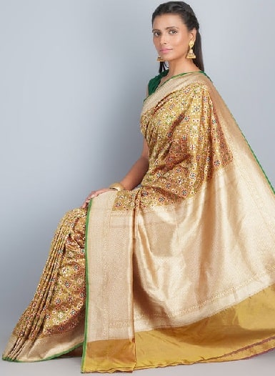 Golden Banarasi Saree