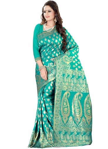 Den Himmelblå Banarasi Saree