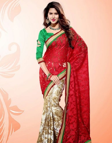 A Red Saree Banarasi