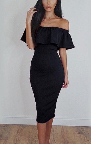 Off-Shoulder fødselsdagskjole