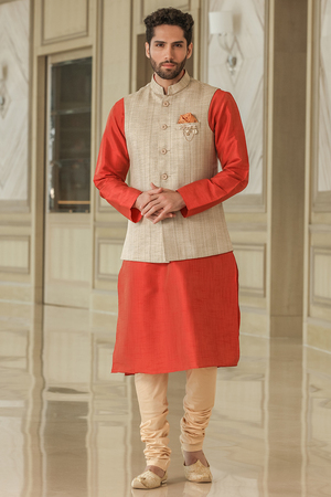 Bright Light Orange Kurta