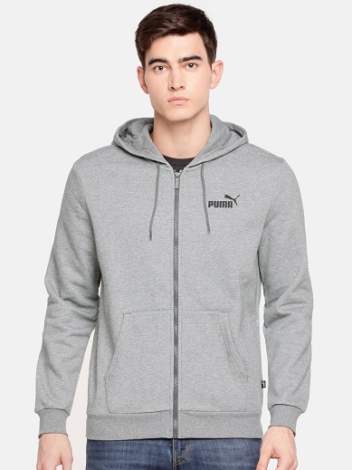 Puma sweatshirt med hætte med åben front