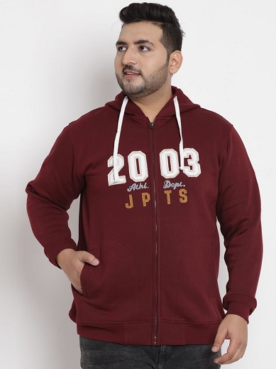 Maroon Plus Size hættetrøje