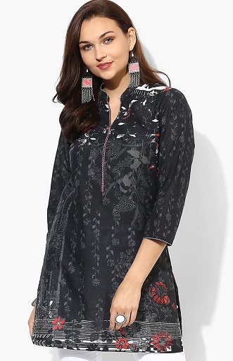 Biba Short Black Kurti