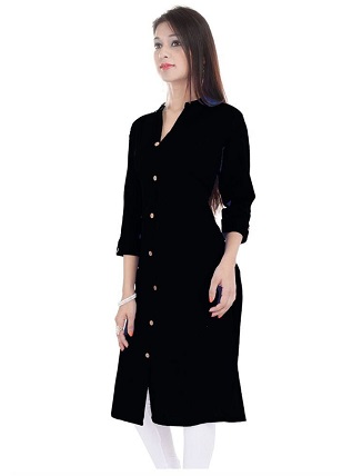 Ladies Plain Black Kurti