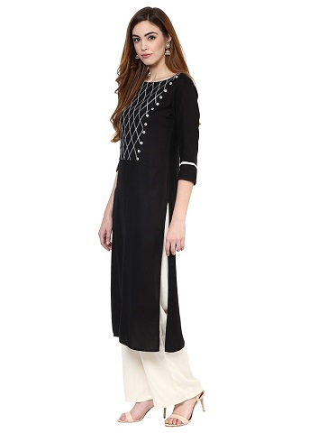 Seneste Office Wear Black Kurti