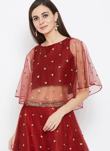 Udsmykket Net Crop Top