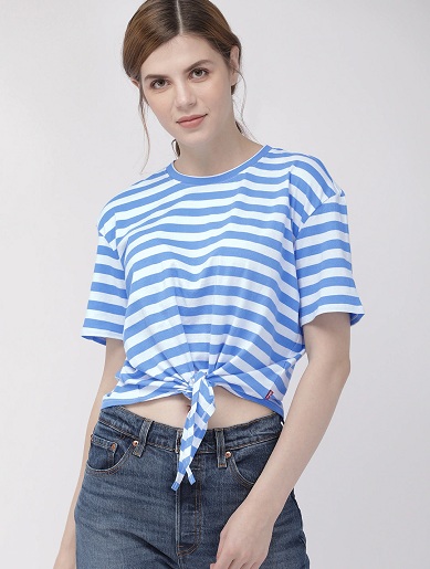 Levis Cotton Csíkos Crop Top