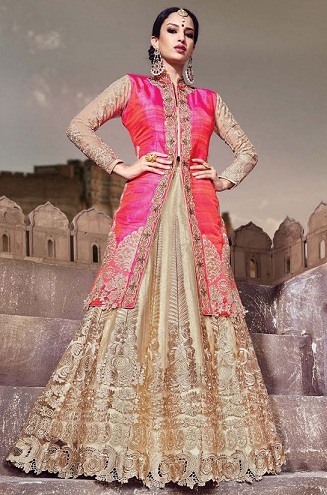 Collar Coat lehenga Design