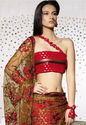 Enkeltærmet Lehenga bluse design