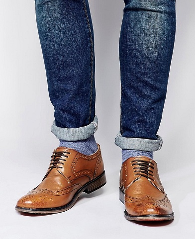 Elegante mænds læder Brogues sko