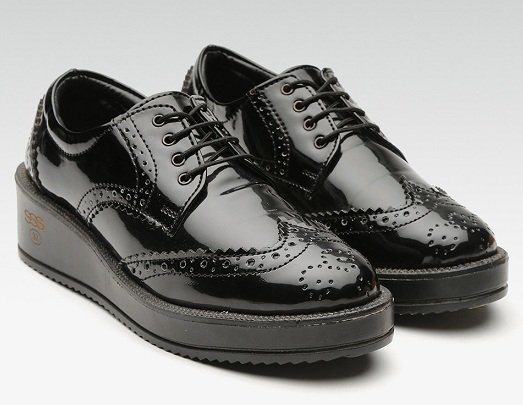 Black Wedge Brogues