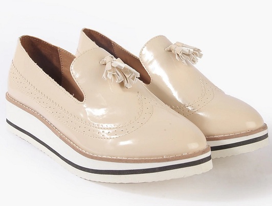 Slip On Heeled Brogues