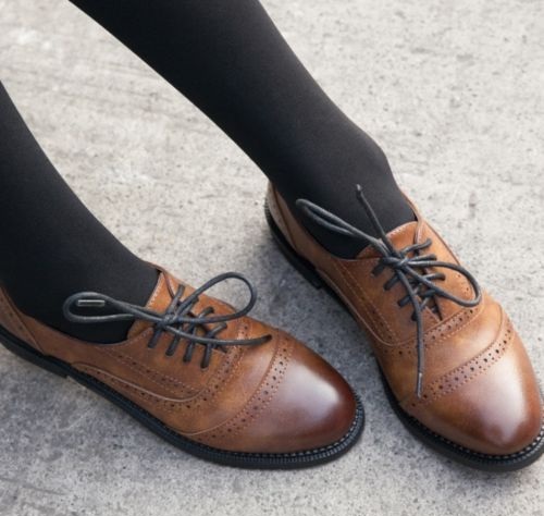 Ladies Round Toe Brogues Sko