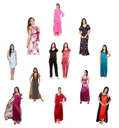 Forskellige typer af natlige designs til kvinder i Indien