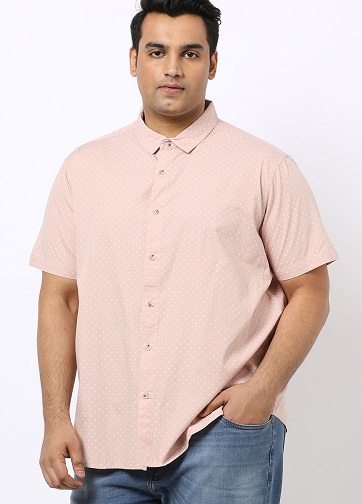 Orange Plus Size Printet Casual Shirt