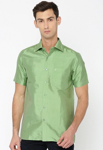 Grønne mænds casual silketrøjer