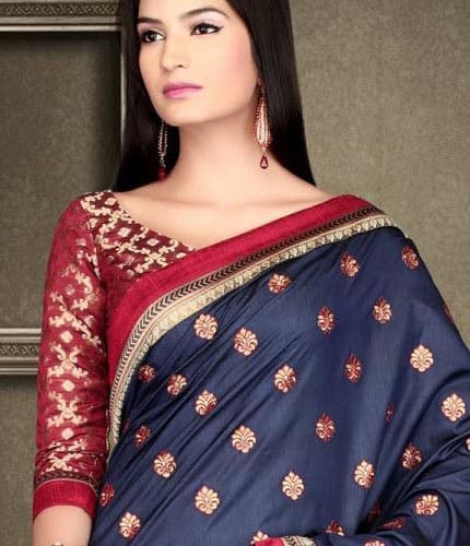 Chiffon bluse design med silke saree