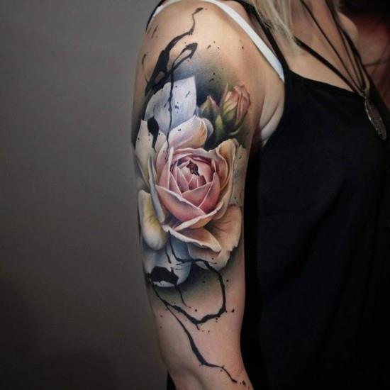 3d ruusuhihaiset tatuointiideat naisille