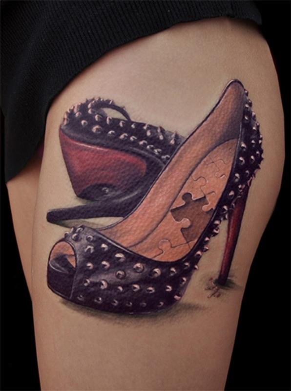 3d tatuointi olkavarsi naisten kengät