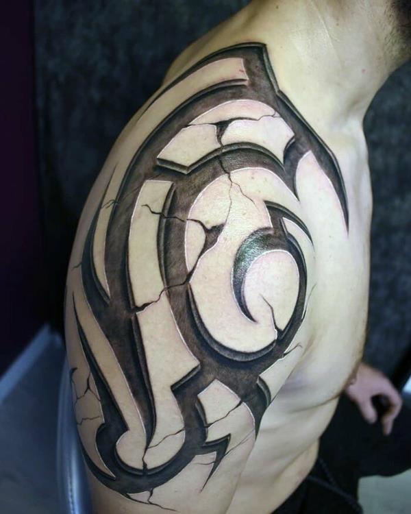 3d tatuointi olkapää maori tatuointi
