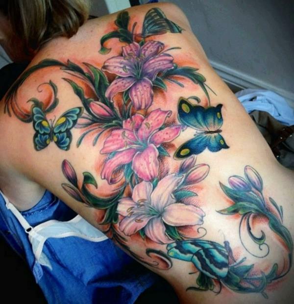 3d koko takaisin tatuoinnit naisten tatuointi lilium