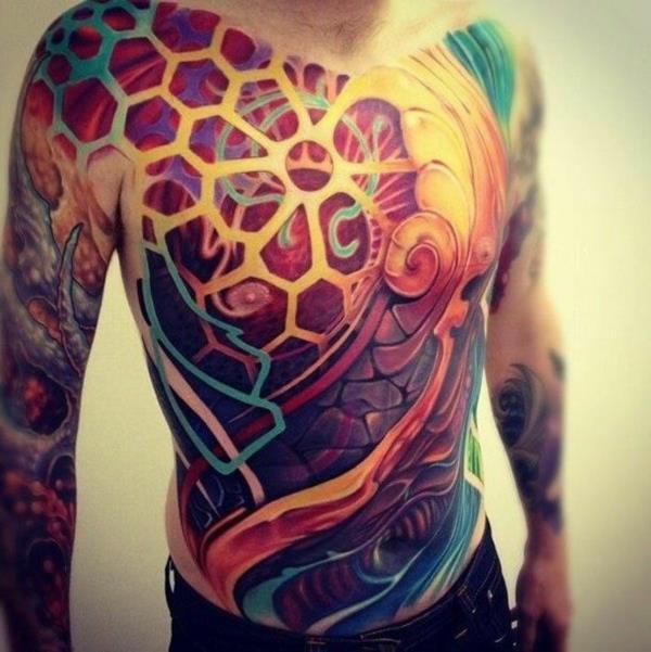 3D -tatuoinnit koko kehon värikäs tatuointi