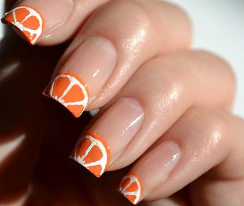 Orange Frugt Nail Art