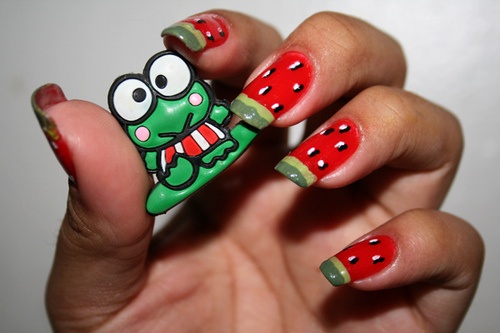 Vandmelon Frugt Nail Art