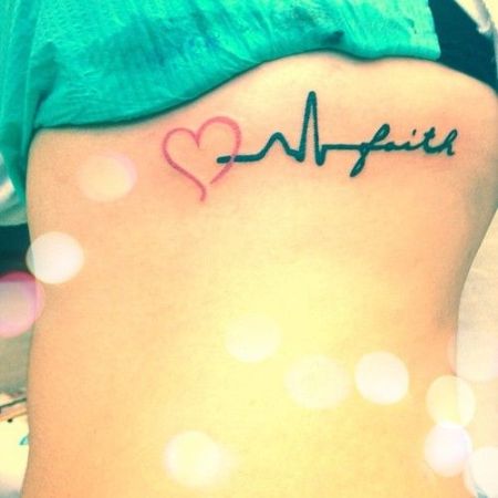 Faith Side Breast Tattoo
